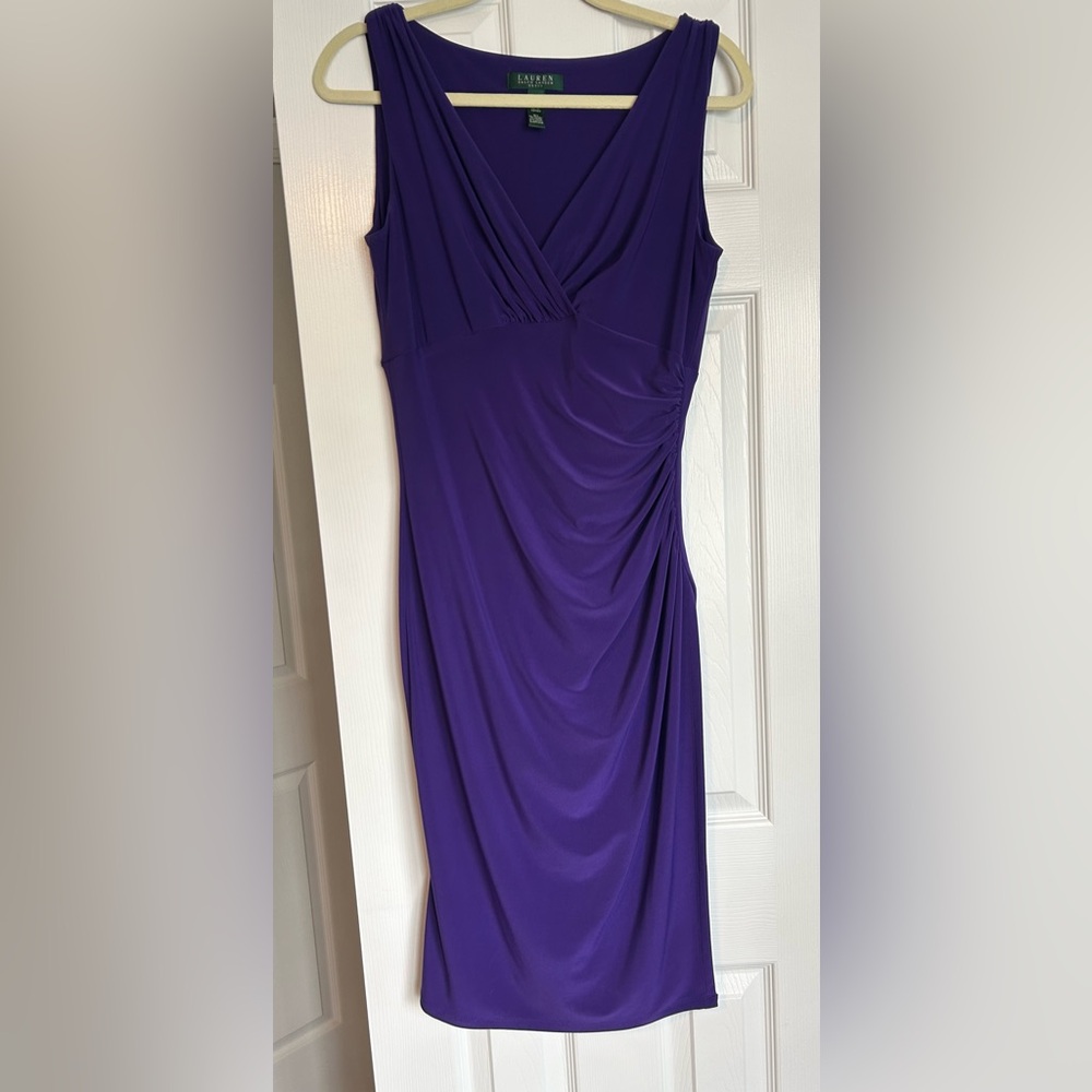 Elegant Purple Draped Dress